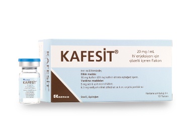 KAFESIT 20 MG/ML IV ENJEKSIYON ICIN COZELTI ICEREN 1 FLAKON + 3 ML COZELTI